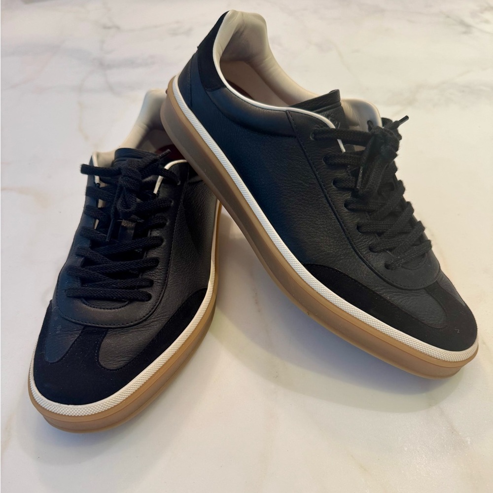LORO PIANA TENNIS WALK SNEAKERS, BLACK SIZE 43.5/US 10.5